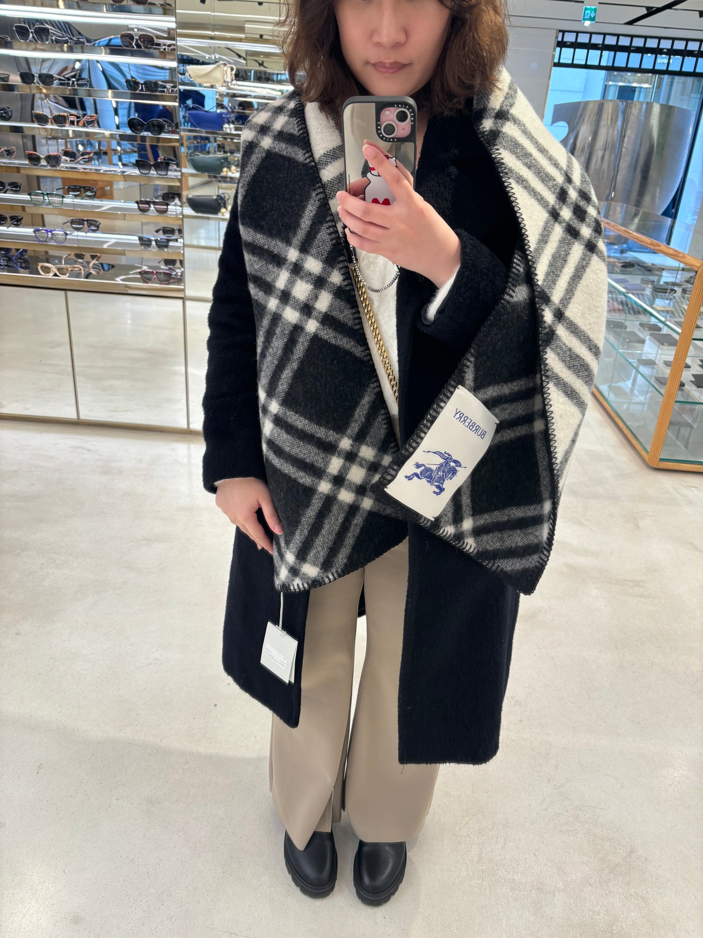 Burberry 格紋羊毛圍巾