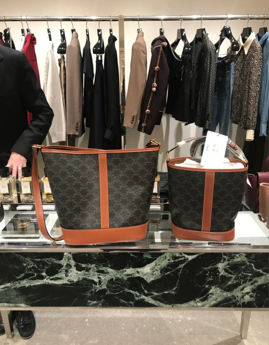 CELINE TRIOMPHE帆布小型BUCKET手袋