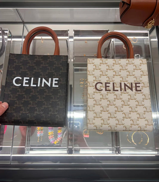 Celine TRIOMPHE帆布迷你型直式CABAS手袋