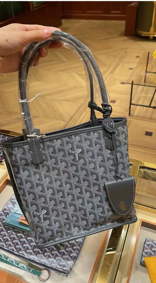 Goyard Anjou 雙面 mini tote灰